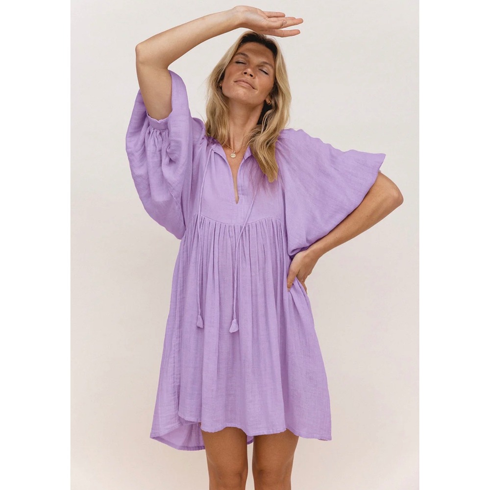 Daughters of India Lavender Mini Dress